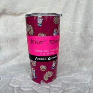 Betsey Johnson Cookies & Coffee Insulated Tumbler 17 oz